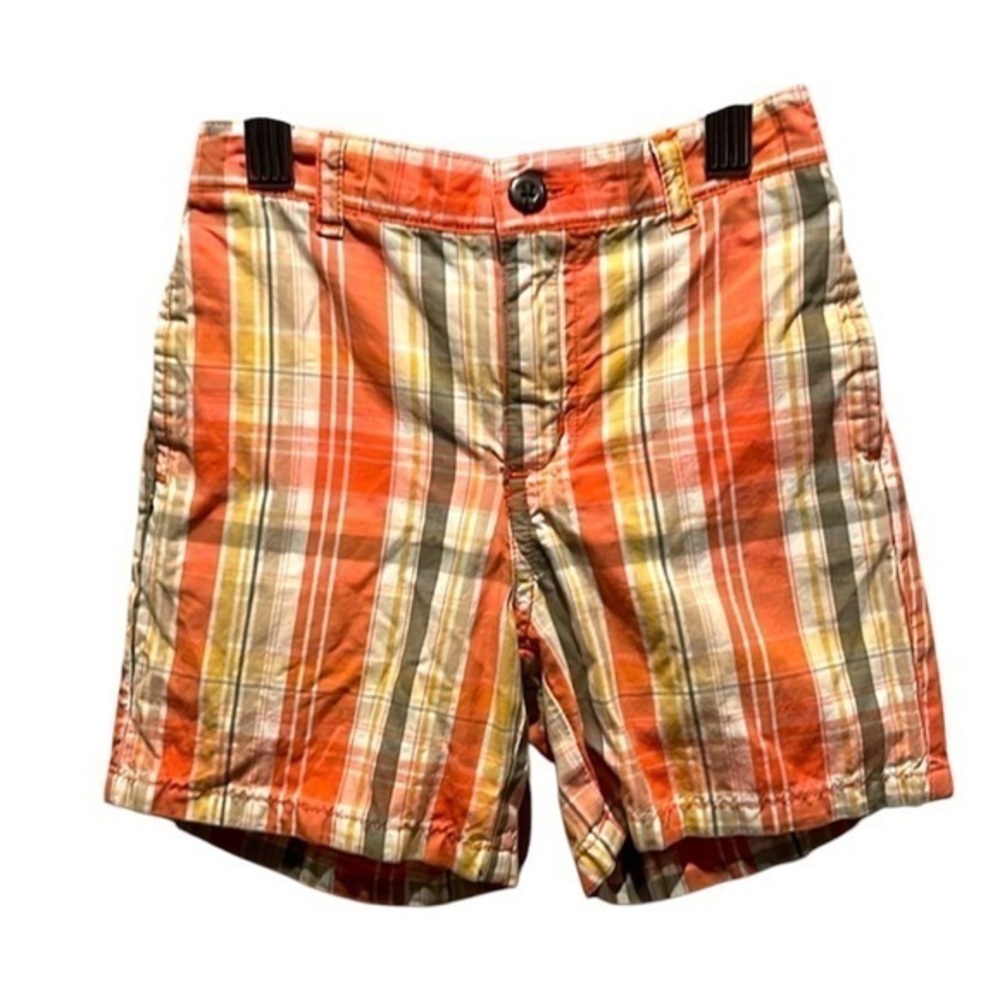 Janie and Jack Boy’s Orange Plaid Shirts Size 18-24 Months